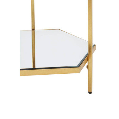 Rio Gold and Mirror 2 Tier Side Table