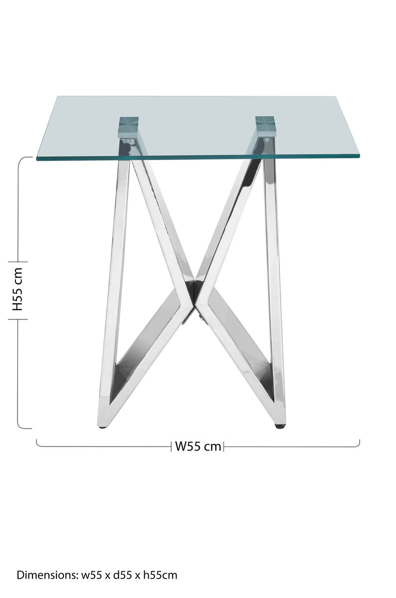 Allure Chrome Wing Base End Table