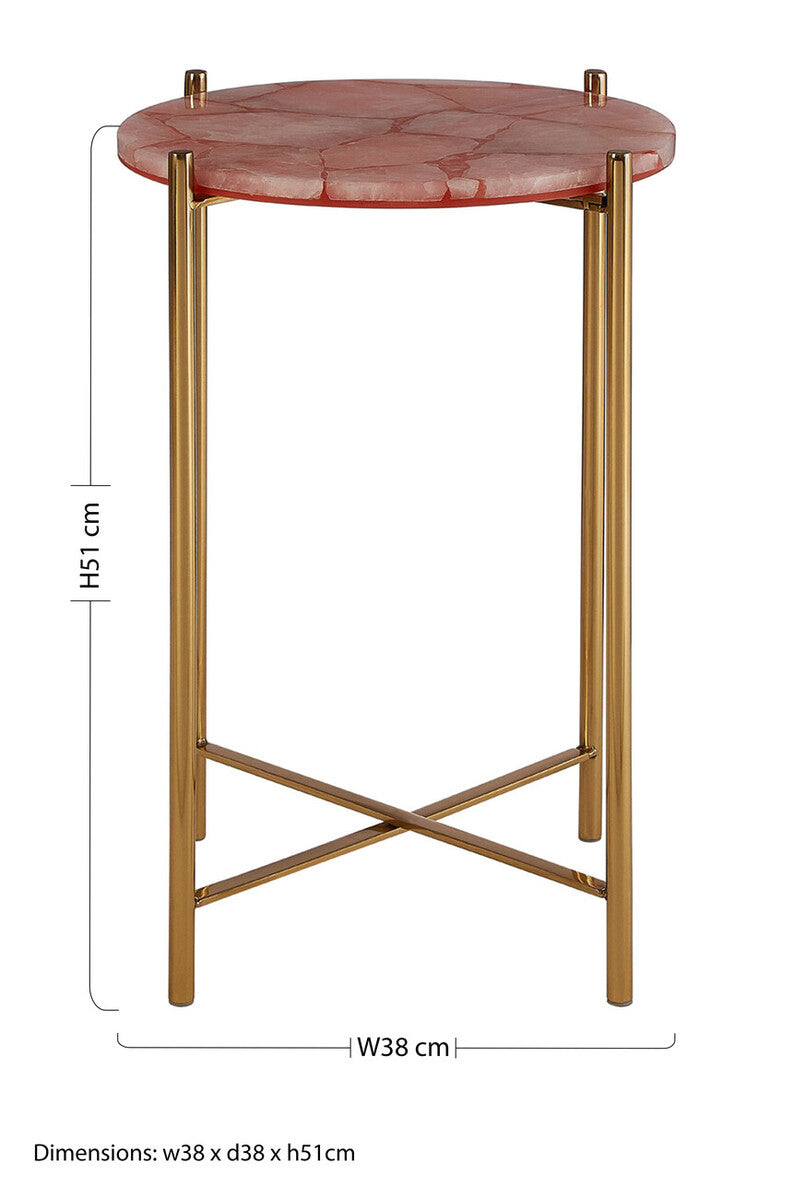 Vita Pink Quartz Side Table