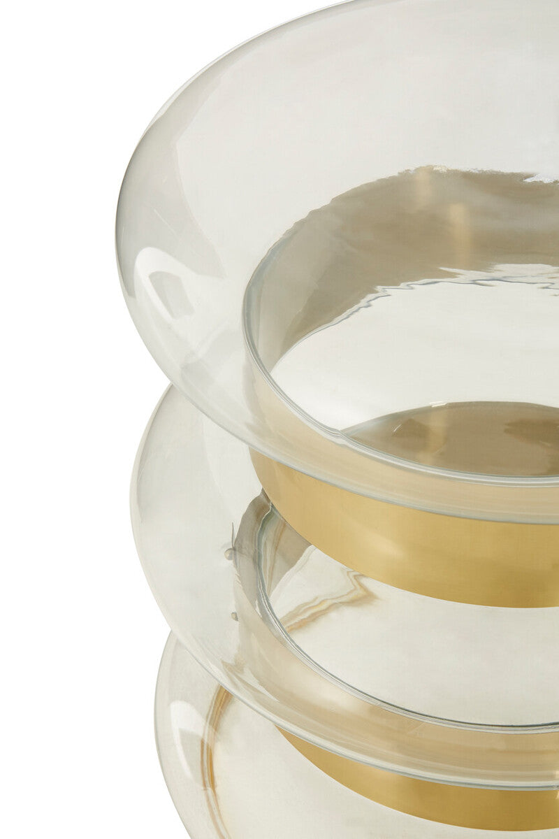 Margot Clear Glass And Gold Side Table