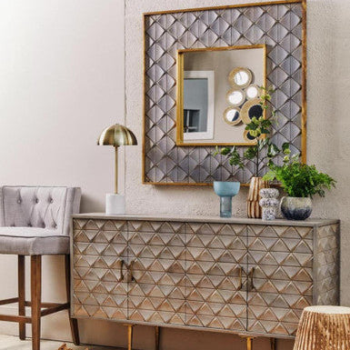 Siro Mango Wood Square Wall Mirror