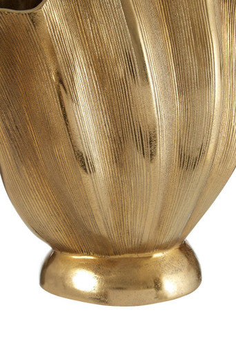 Estrella Small Gold Finish Fluted Vase