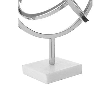 Mirano Silver Finish Spiral Sculpture with Marble Base