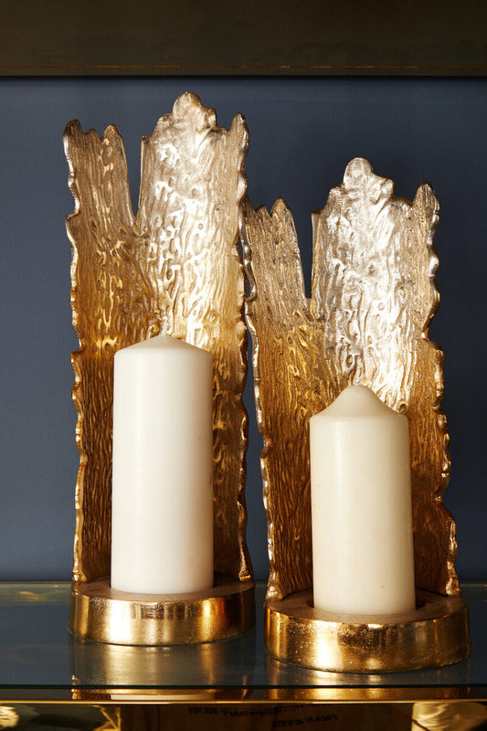 Dion Large Ombre Silver and Gold Finish Candle Holder