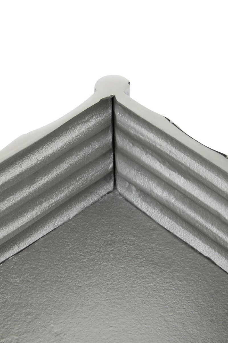Hiba Small Silver Finish Bamboo Effect Trinket Box
