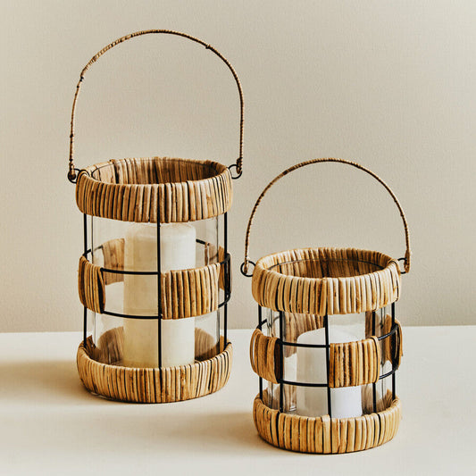 Kuta Natural And Black Small Lantern