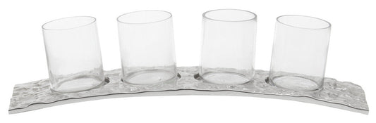 Curved 4 Tealight Holder in Silver | Akola