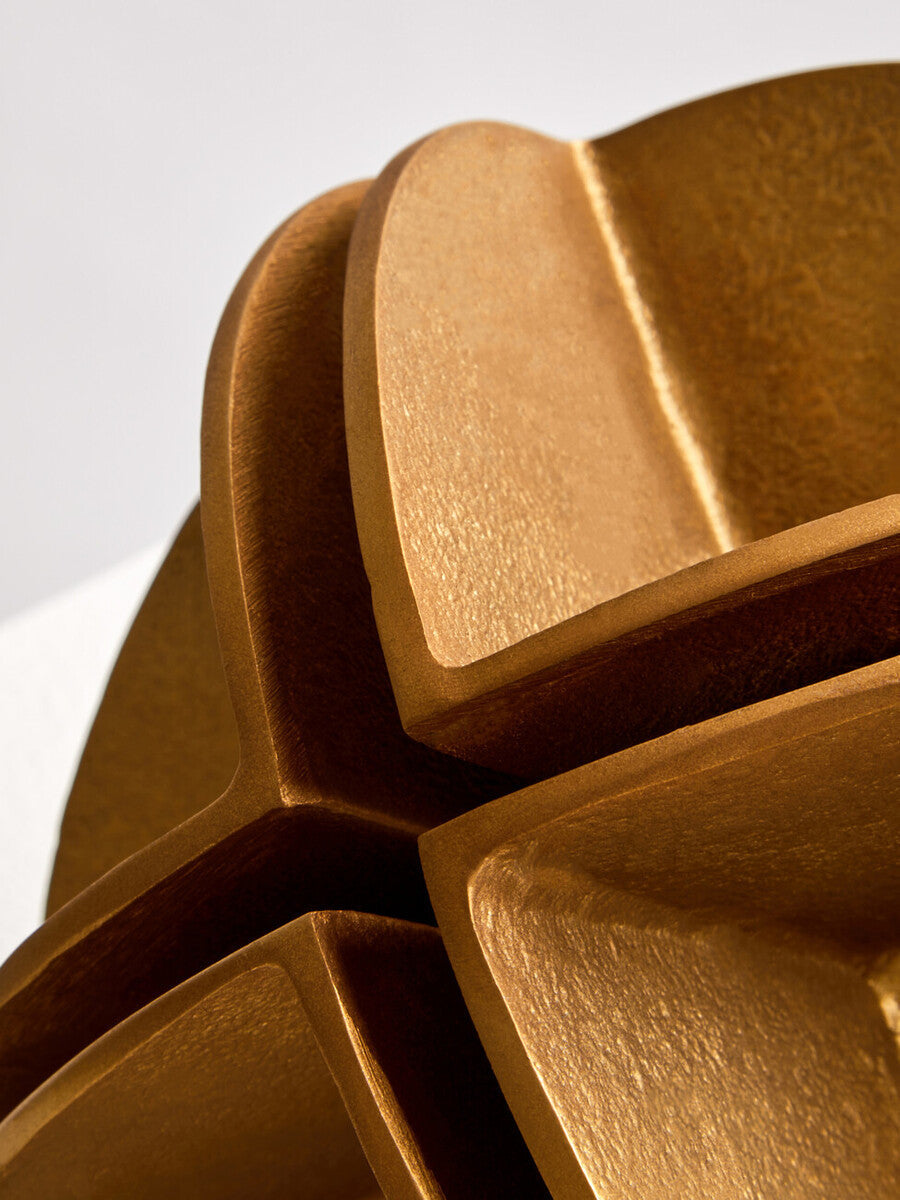 Prato Brass Finish Segmented Spherical Sculpture
