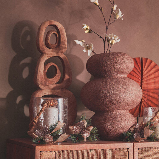 Sanai Cotton Mache And Coco Shell Bubble Vase