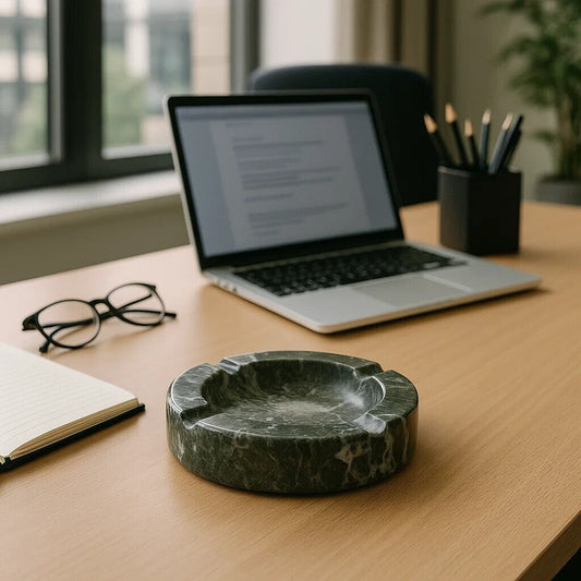 Zoro Black And White Marble Ashtray