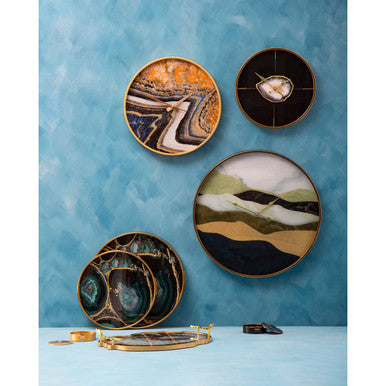 Celina Black And Gold Round Wall Clock