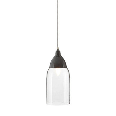 Grey Glass and Iron Pendant Light | Oslo