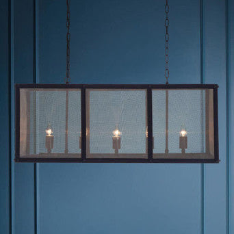 Black Finish Wide Pendant Light with Hints of Gold | Hampstead