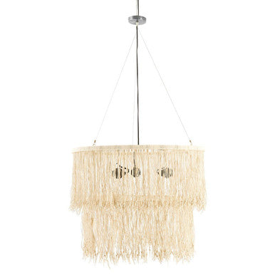 Cream Leather Ceiling Light | Hestina