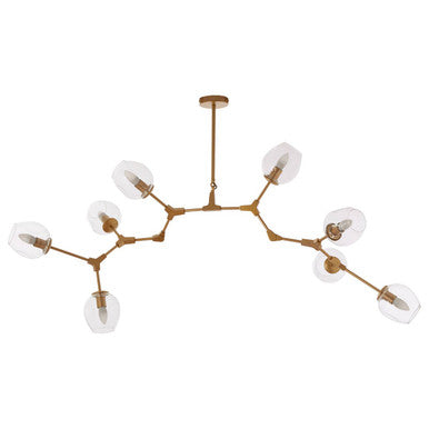 Gold Finish Adjustable 8 Arm Statement Pendant Light | Abira