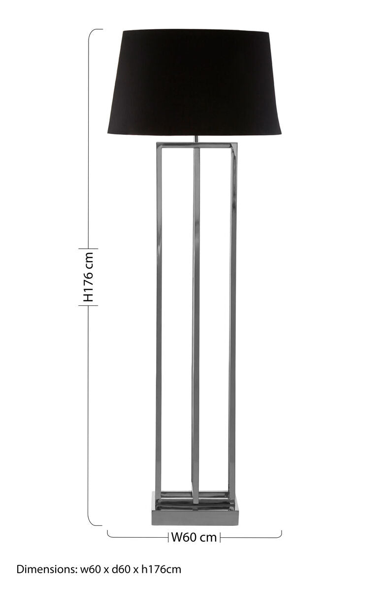 Skye Nickel Finish Rectangular Floor Lamp