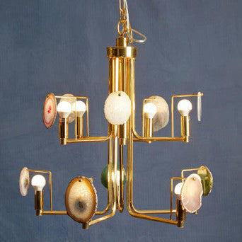 Gold and Agate 10 Light Ceiling Light | Glamour