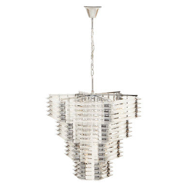 Glass and Chrome Finish Prism Light with Fifteen Bulbs | Karli