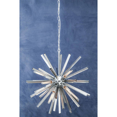 Chrome Finish and Smoked Glass Starburst Pendant Light | Karlo