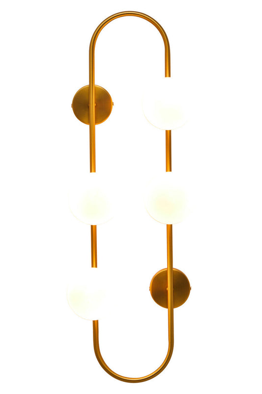 Four Bulb White Glass Wall Light | Abira