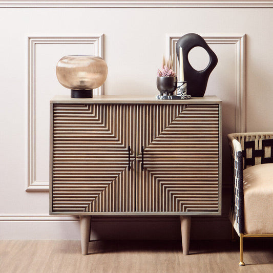 Enola Large Ribbed Smoked Glass Table Lamp