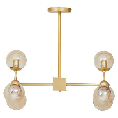 Gold Finish 6 Arm Statement Pendant Light | Abira