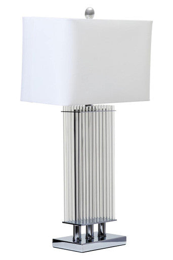 Elana Clear Glass Table Lamp With Matte Silver Base