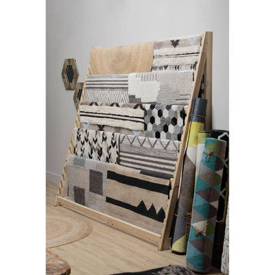 Bosie Small Hair on Leather Hexagon Patchwork Rug | Safira
