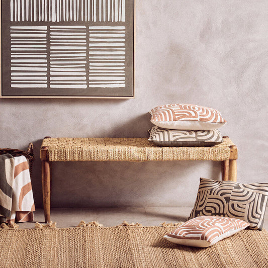 Natural and Terracotta Square Cushion | Bosie Ozella