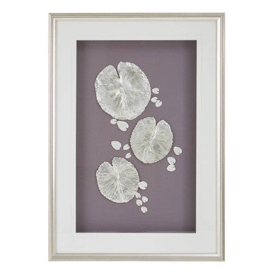 Silver Leaf Design Wall Art with Wooden Frame | Nason