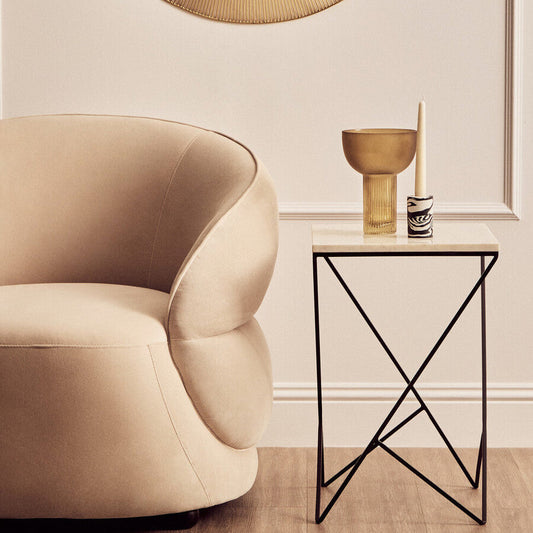 Shalimar Marble top Square Side Table