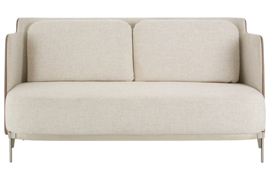 White and Mink 2 Seater Sofa with Metal Base | Piermount
