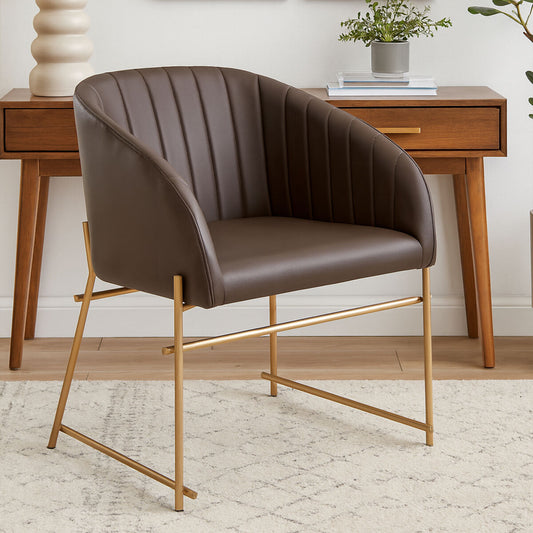 Delta Brown Faux Leather Dining Chair