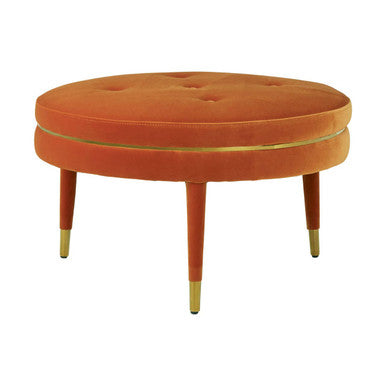 Manhattan Orange Velvet Large Footstool