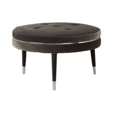 Manhattan Grey Velvet Large Footstool