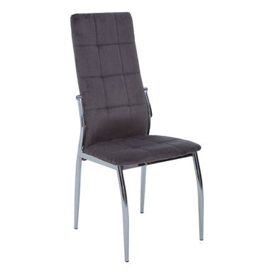 Tamzin Grey Velvet High Back Dining Chair