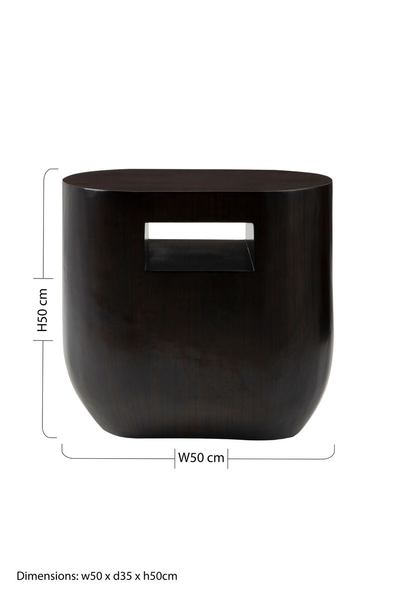 Gabelle Oval Ebony Bamboo Side Table