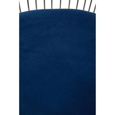 Anzio Navy Blue Velvet and Brushed Silver Chair with Hourglass Shape
