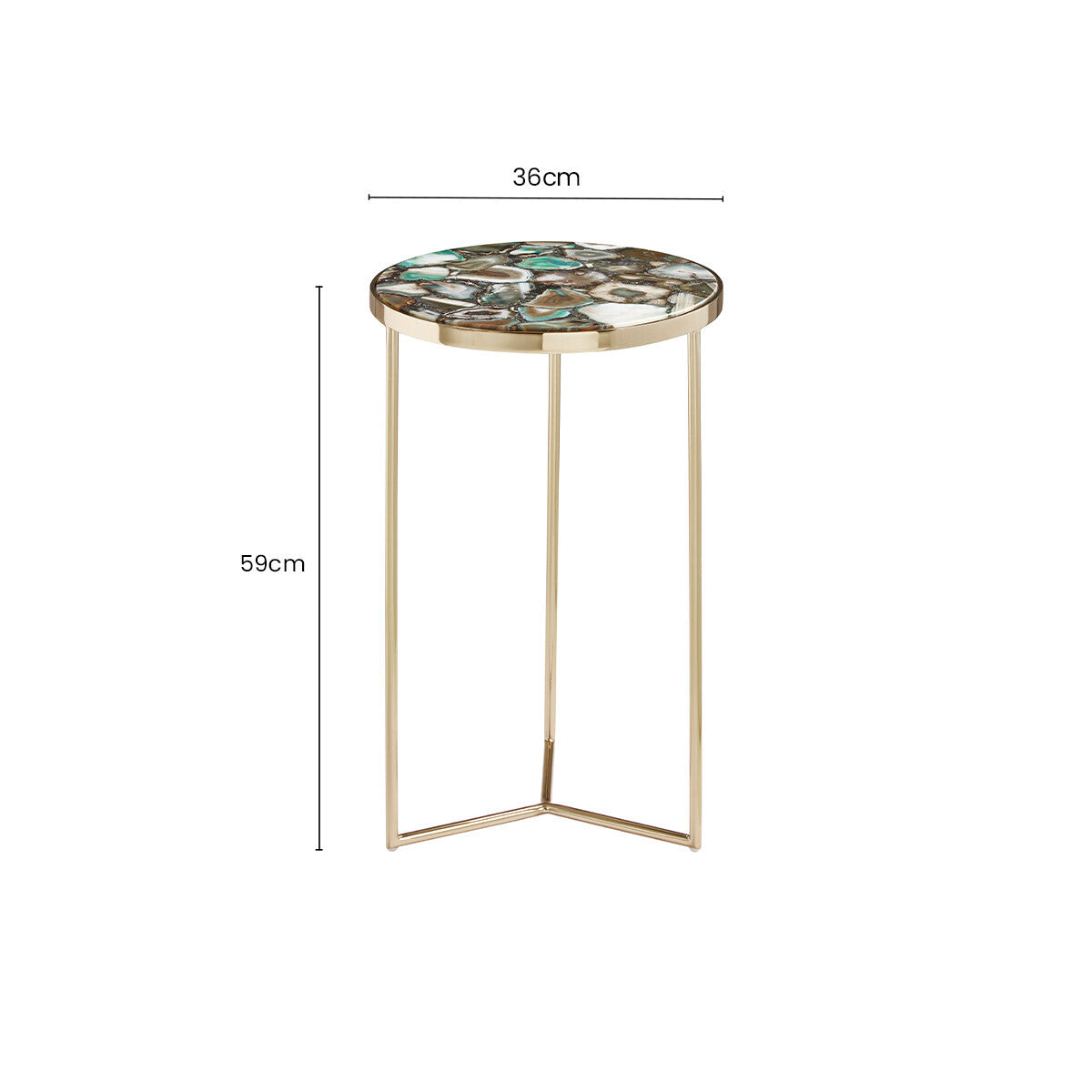 Vita Green Agate Round Side Table
