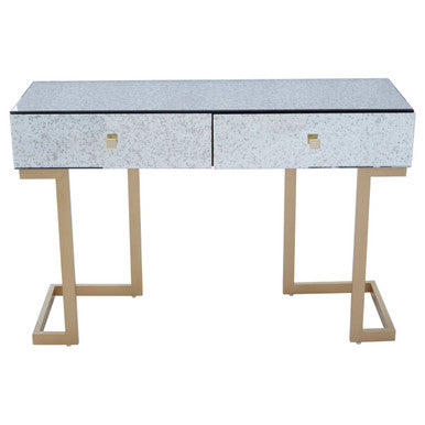 Antique Mirror Console Table with 2 Drawer in Silver Finish | Kesena