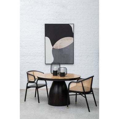 Rattan Chair with Black Seat | Corso