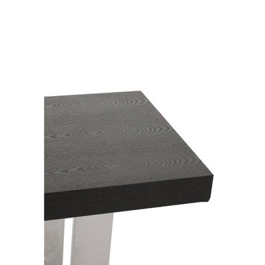 Natural Elm Wood Console Table with Silver Finish Frame | Ulmus