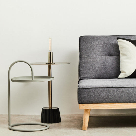 Corra Gold Side Table With Black Base