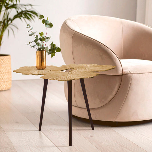 Prato Gingko Gold Top Large Side Table