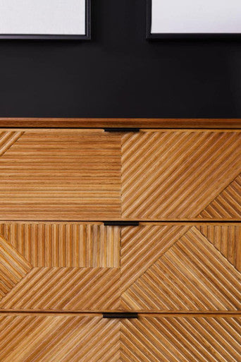 Jakara Natural Finish Sideboard with 4 Doors and 3 Drawers