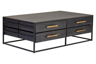 Judd Black Finish 4 Drawer Coffee Table