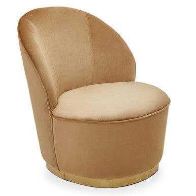 Tamra Beige Velvet Gold Base Chair