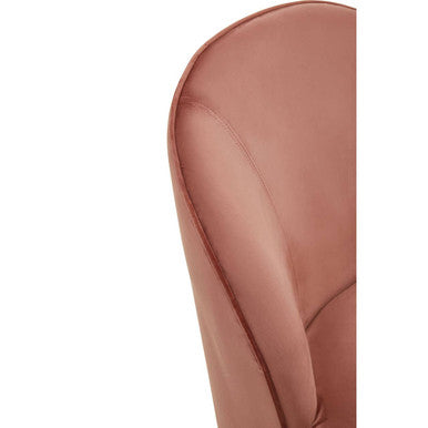 Tamra Dusty Pink Velvet Gold Base Chair