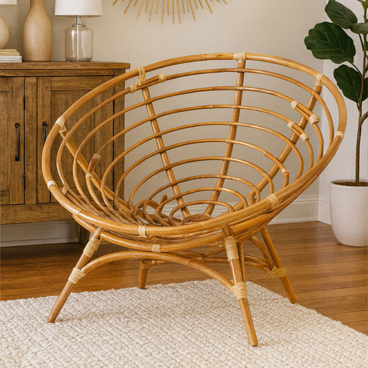 Manado Papasan Natural Rattan Chair