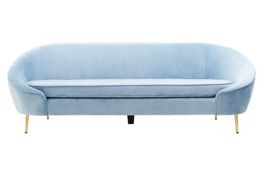 3 Seater Aqua Blue Velvet Sofa | Yasmeen